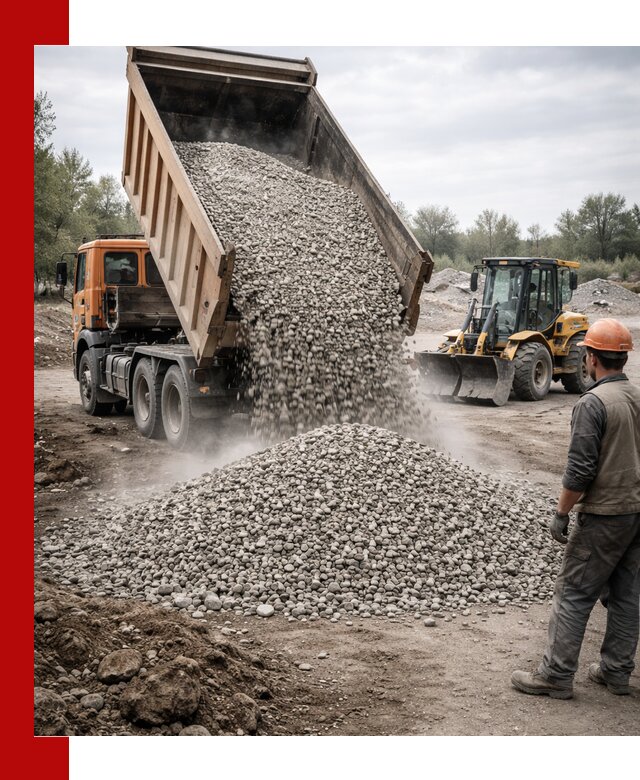 Доставка щебня в Сестрорецке крупными и мелкими фракциями