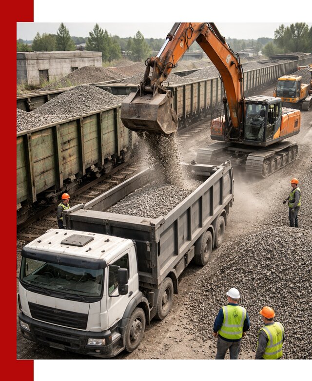 Железнодорожный щебень фракция 25–60 для поставок в Сестрорецке