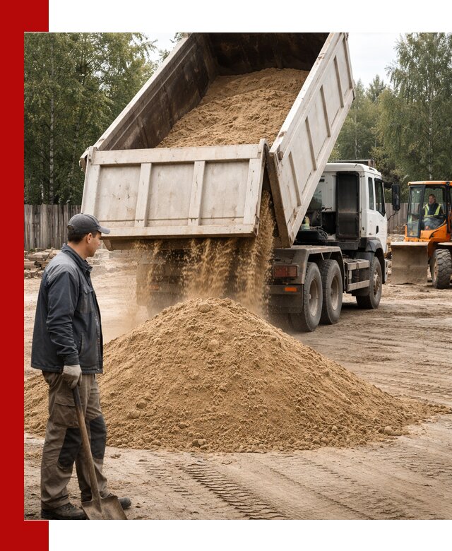 Доставка и продажа песка с разгрузкой в Сестрорецке