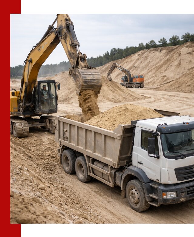 Доставка карьерного песка с самосвалами и разгрузкой в Сестрорецке