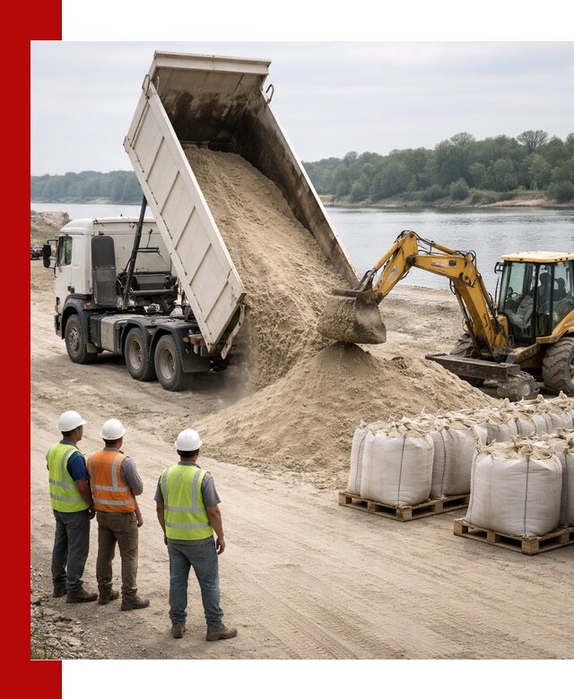 Доставка речного песка в Сестрорецке самосвалами и погрузкой
