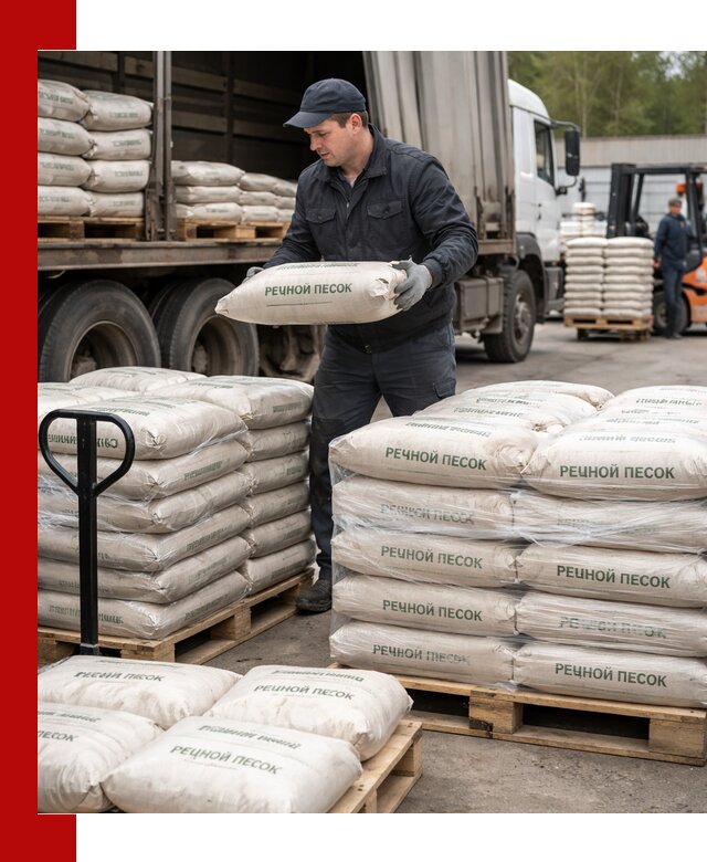 Речной песок в мешках с доставкой в Сестрорецке