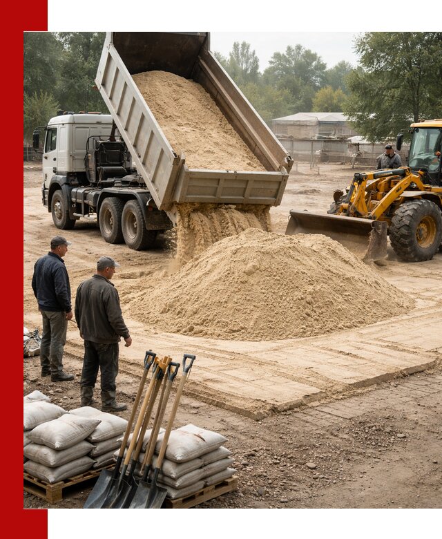 Доставка мытого песка в Сестрорецке с самосвалами по выгодной цене