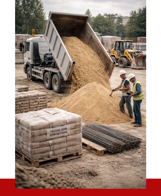 Песок для бетона в Сестрорецке от 2562 р. с доставкой, ПРОНЕРУДСст