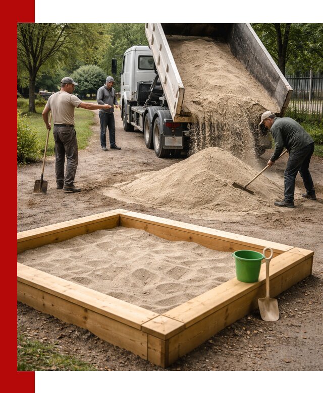 Песок для песочницы с доставкой в Сестрорецке недорого и чистый