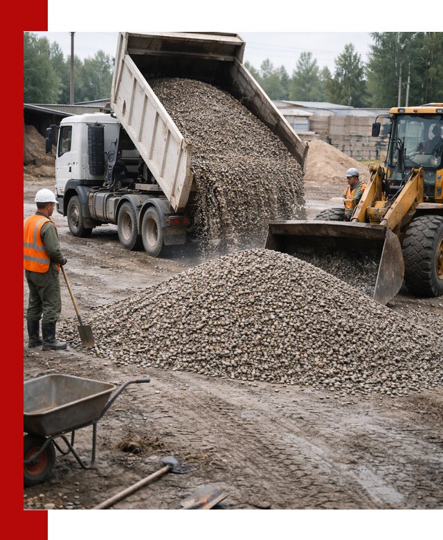 Мытый гравий с доставкой в Сестрорецке от карьера до участка