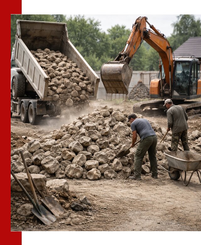 Доставка и разгрузка бутового камня в Сестрорецке