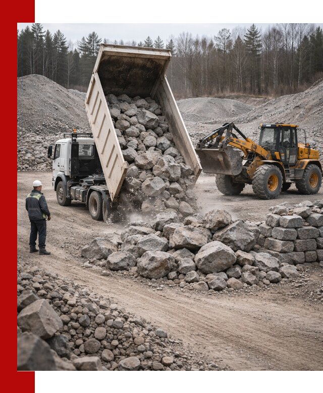 Доставка и продажа бутового гранитного камня в Сестрорецке