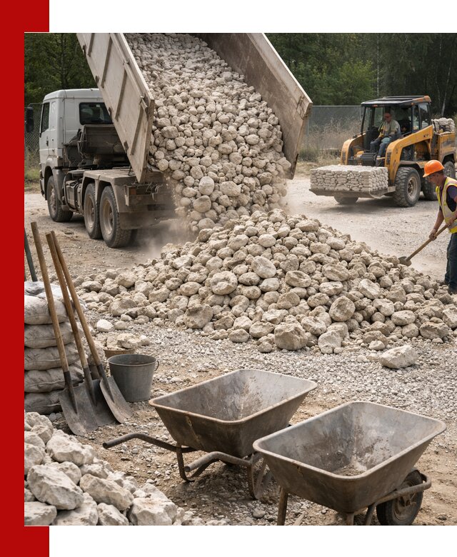 Доставка и продажа бутового известнякового камня в Сестрорецке