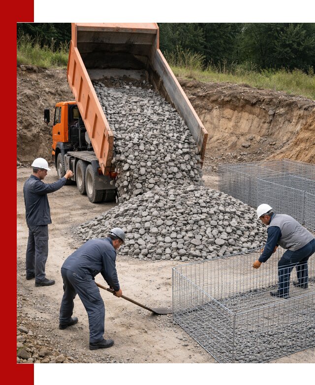 Камень для габионов с доставкой в Сестрорецке быстро и надёжно