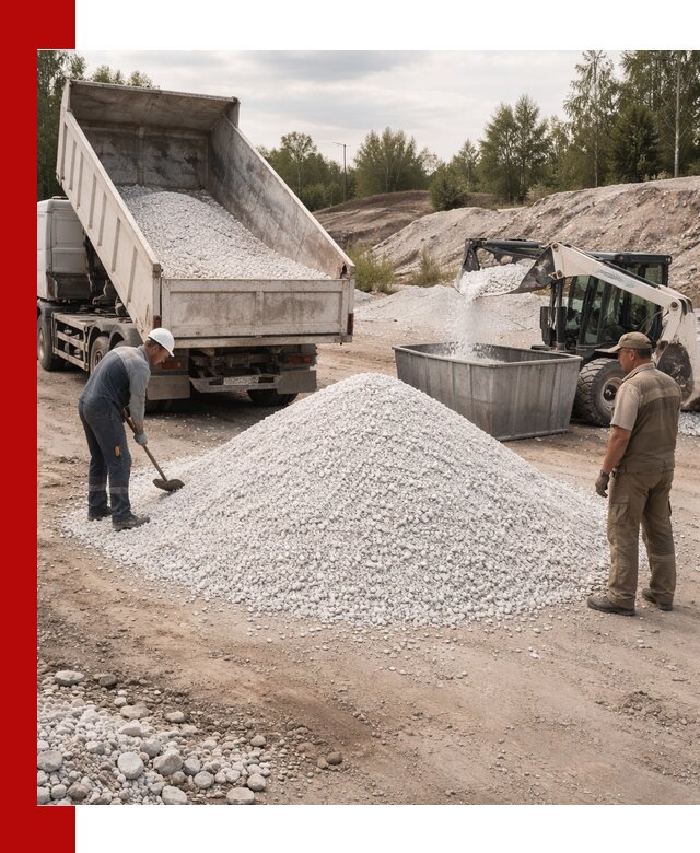 Доставка и продажа белой мраморной крошки в Сестрорецке