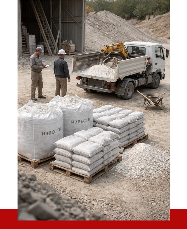 Известь строительная в Сестрорецке с доставкой от 4305 р. | ПРОНЕРУДСст