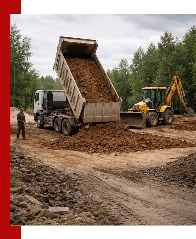 Доставка суглинка самосвалами в Сестрорецке подсыпка и планировка