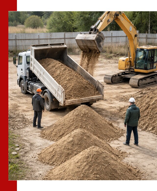 Доставка супеси вагонными и автопартиями в Сестрорецке