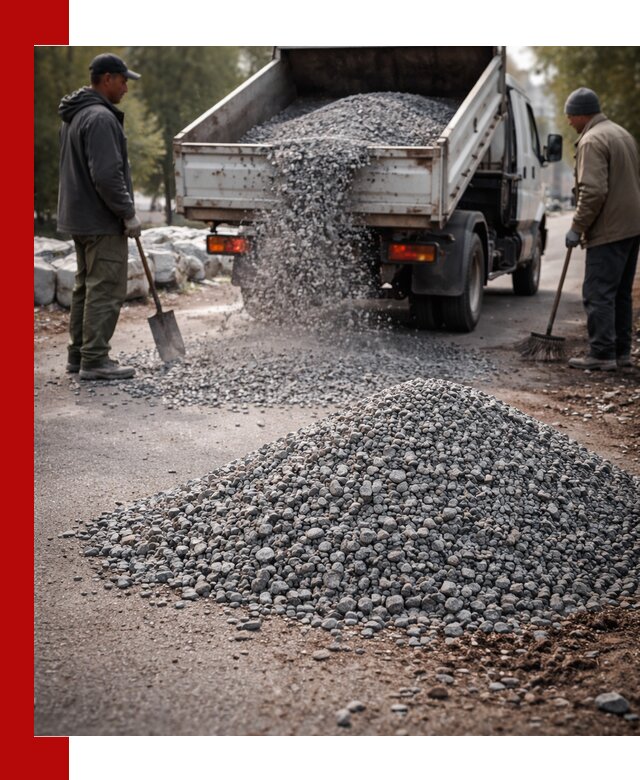 Гранитная крошка для посыпки дорог и тротуаров в Сестрорецке