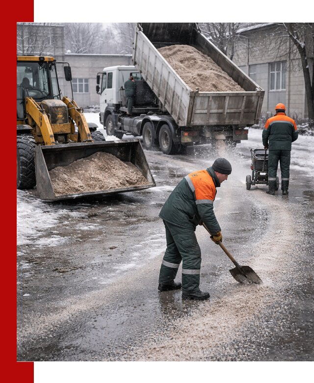 Реагент против гололеда с доставкой и нанесением в Сестрорецке