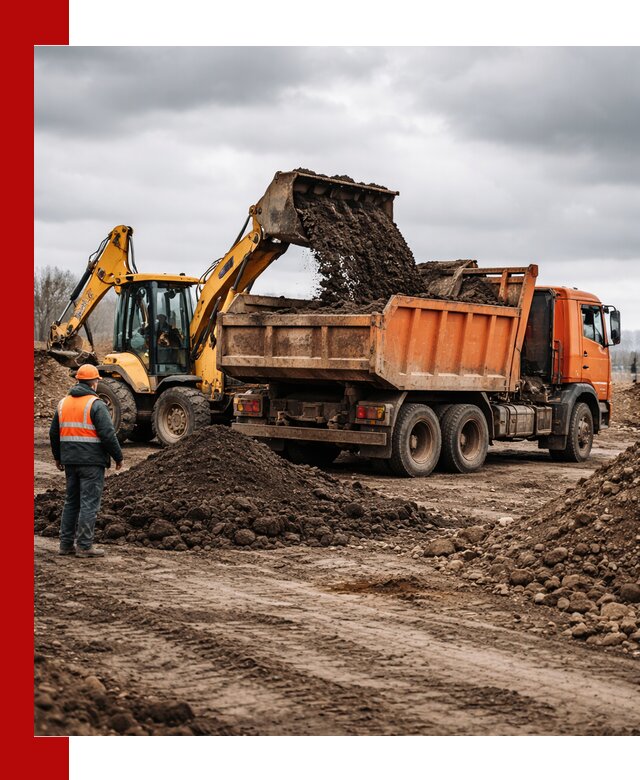 Вывоз грунта и строительного мусора в Сестрорецке грузовыми самосвалами