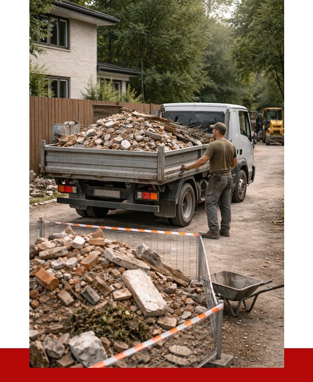 Вывоз строительного мусора с погрузкой в Сестрорецке от 7687 р | ПРОНЕРУДСст