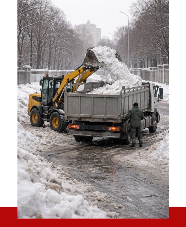 Вывоз снега с погрузкой в Сестрорецке от 3587 р. ПРОНЕРУДСст