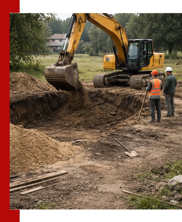 Рытье котлована под фундамент в Сестрорецке (быстро и недорого)